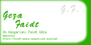 geza faidt business card